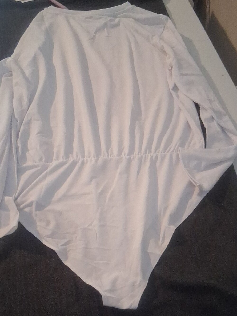 MANGOPOP White Long Sleeve Crew Neck Bodysuit XL - Picture 8 of 9